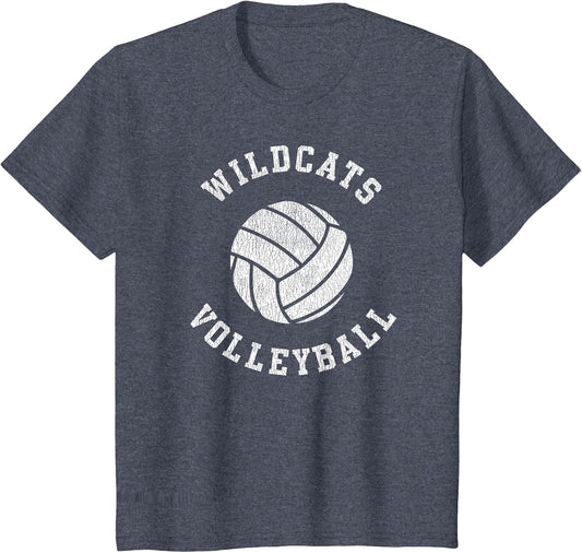 Wildcats Volleyball Retro Distressed Team VB Graphic