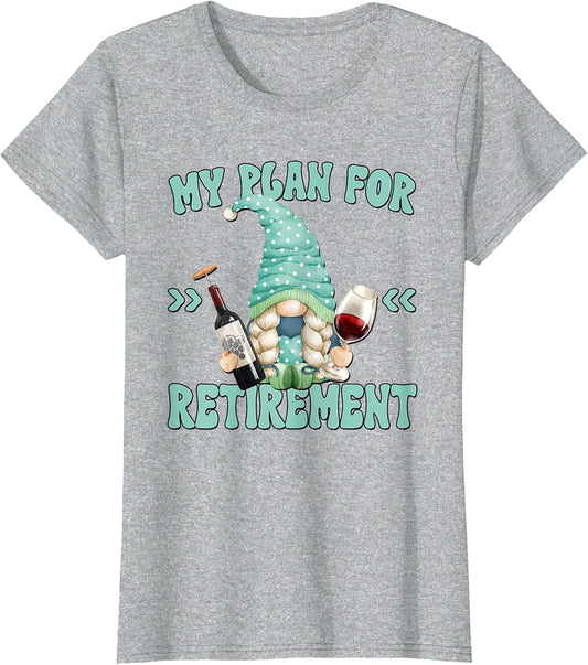 Funny Yoga and Wine Gnome for Retired Women Retirement Plan