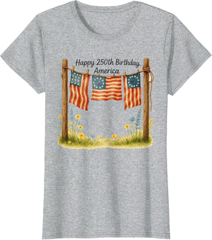 4th of July Patriotic America Flag Happy 250th Birthday