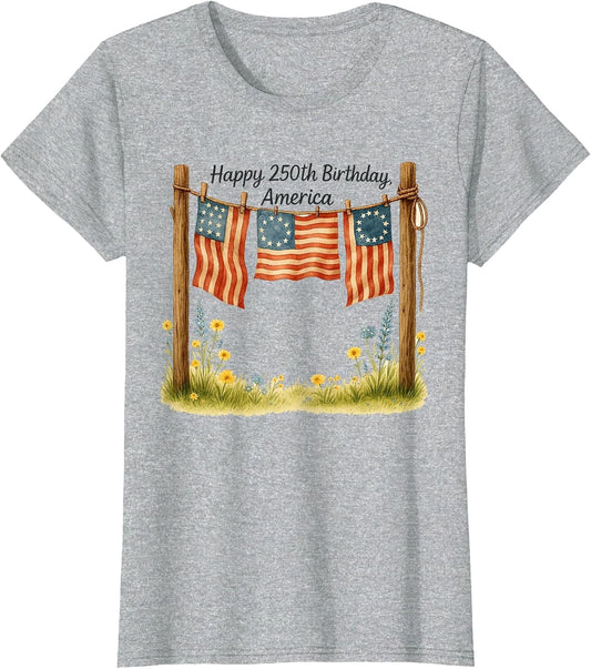 4th of July Patriotic America Flag Happy 250th Birthday
