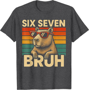 Six Seven Bruh Capybara Retro Vintage Funny 67 Meme Kids