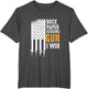 Funny American Flag Gun Shirt Rock Paper Scissors Gun I Win