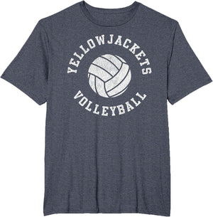 Yellowjackets Volleyball Retro Distressed Team VB Graphic