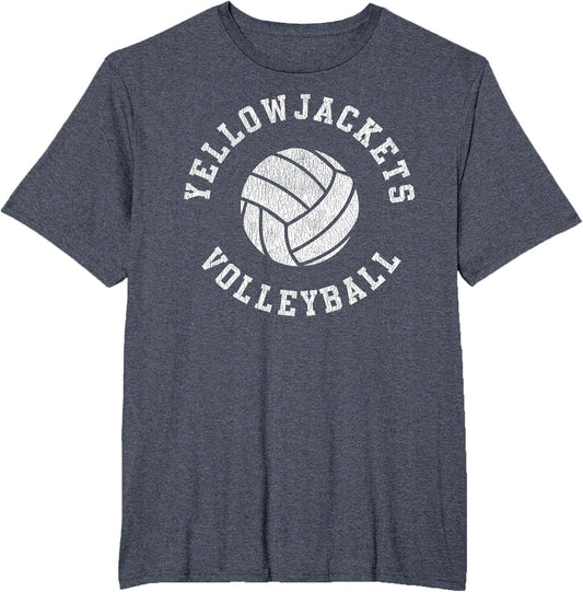 Yellowjackets Volleyball Retro Distressed Team VB Graphic