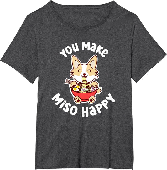 You Make Miso Happy Funny Corgi Dog Ramen Noodle Kawaii Pun