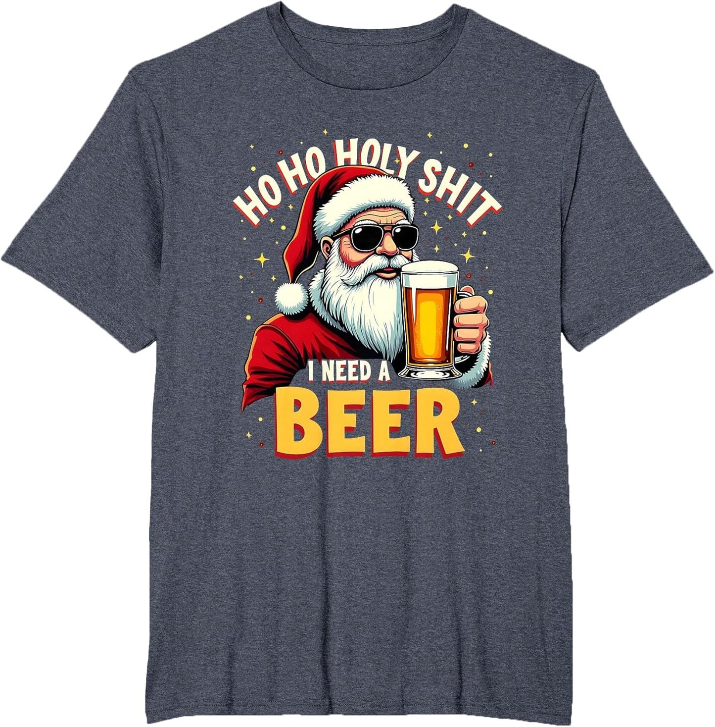Ho Ho Holy Shit I Need a Beer Funny Santa Christmas Drinking