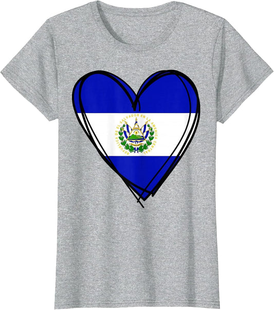Proud Salvadoran Boy Girl Mommy Hello El Salvador Flag Heart