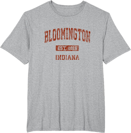 Bloomington Indiana in Vintage Athletic Sports Design