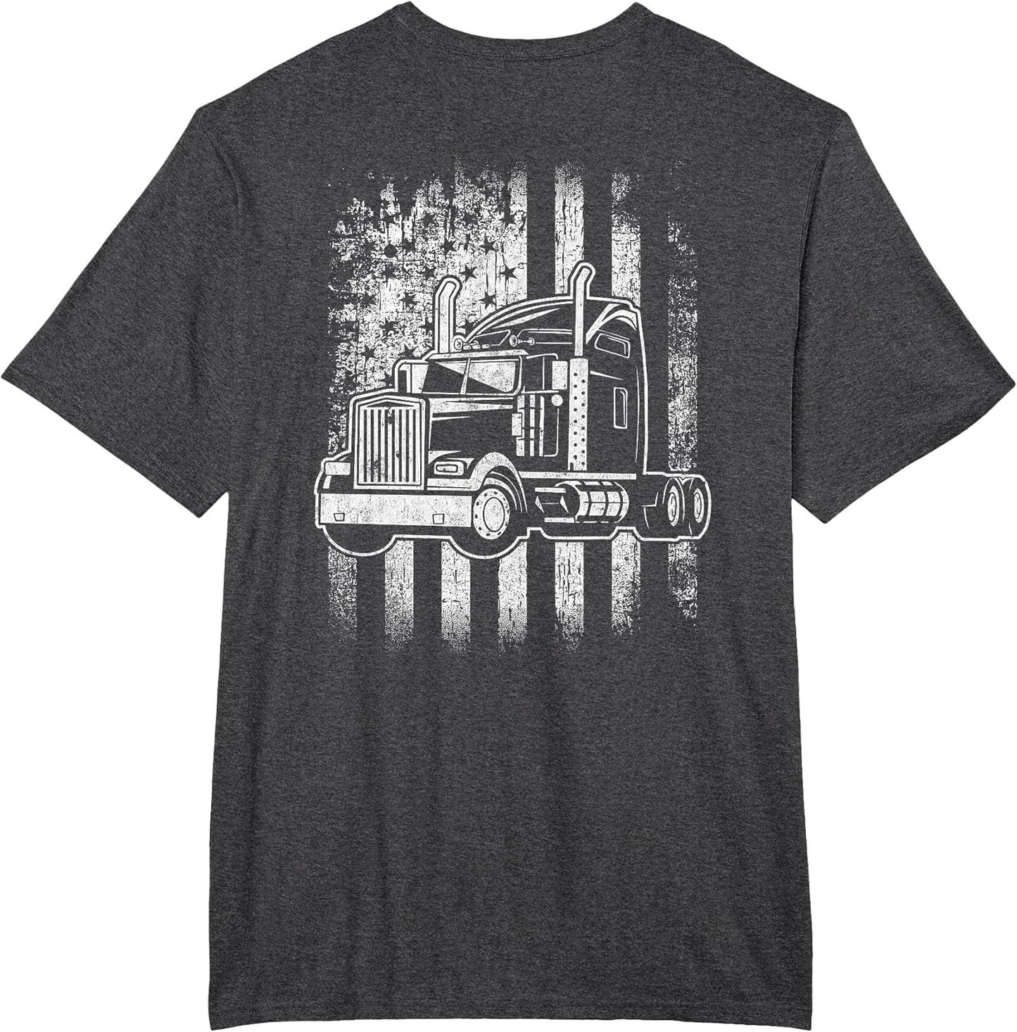 American Flag Big Rigs Semi Truck Driver Design On Back
