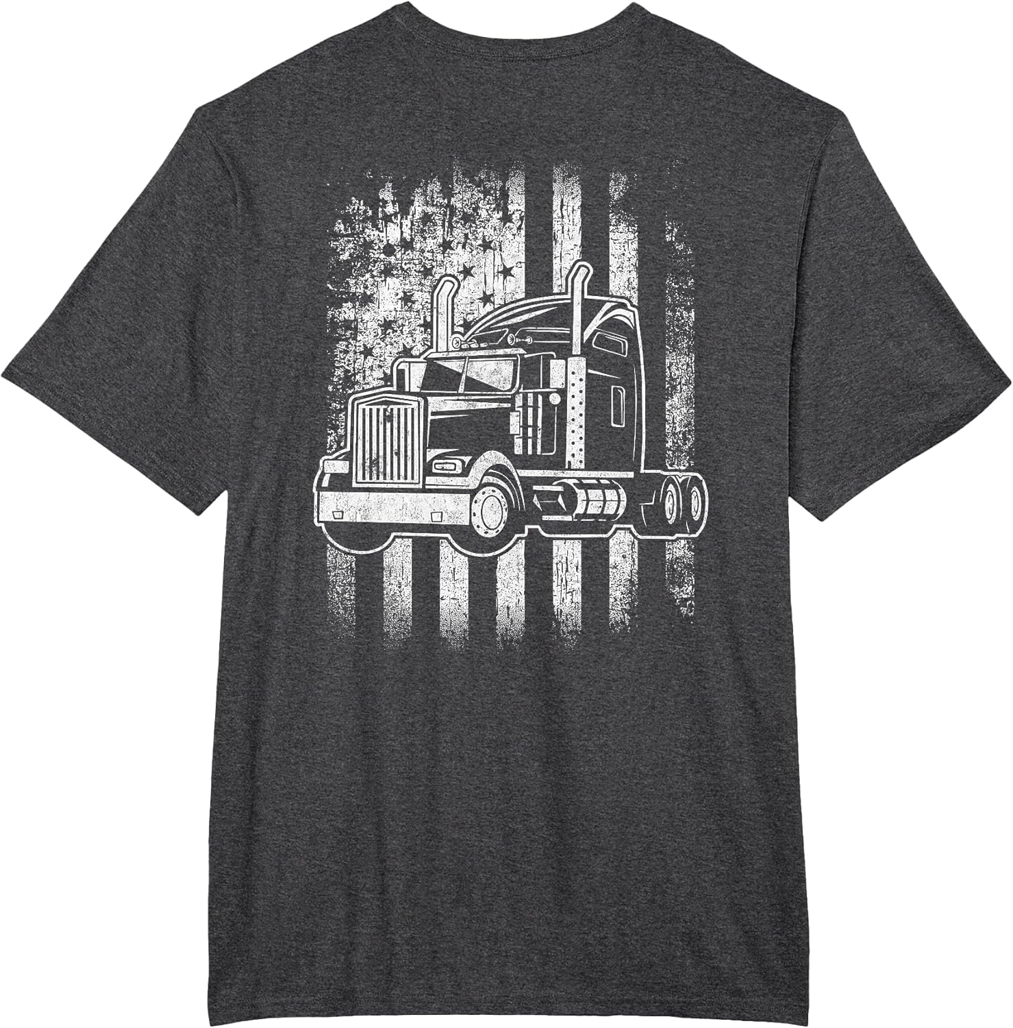 American Flag Big Rigs Semi Truck Driver Design On Back