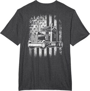 American Flag Big Rigs Semi Truck Driver Design On Back