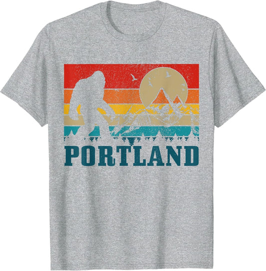 Portland Oregon Bigfoot Vintage Mountain Pride Hiking Hunter