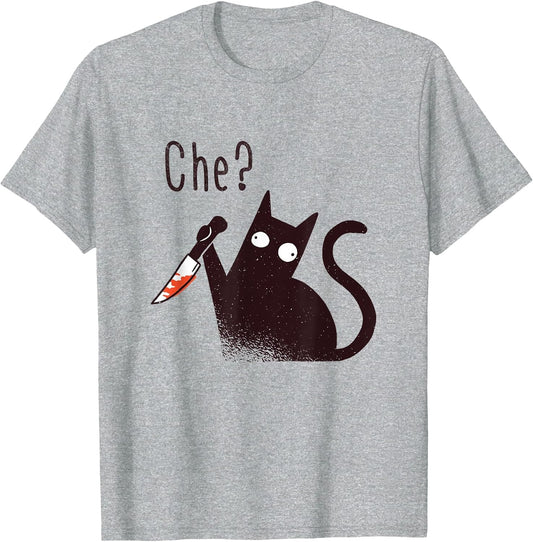 Funny Italian Language Evil Cat with A Knife