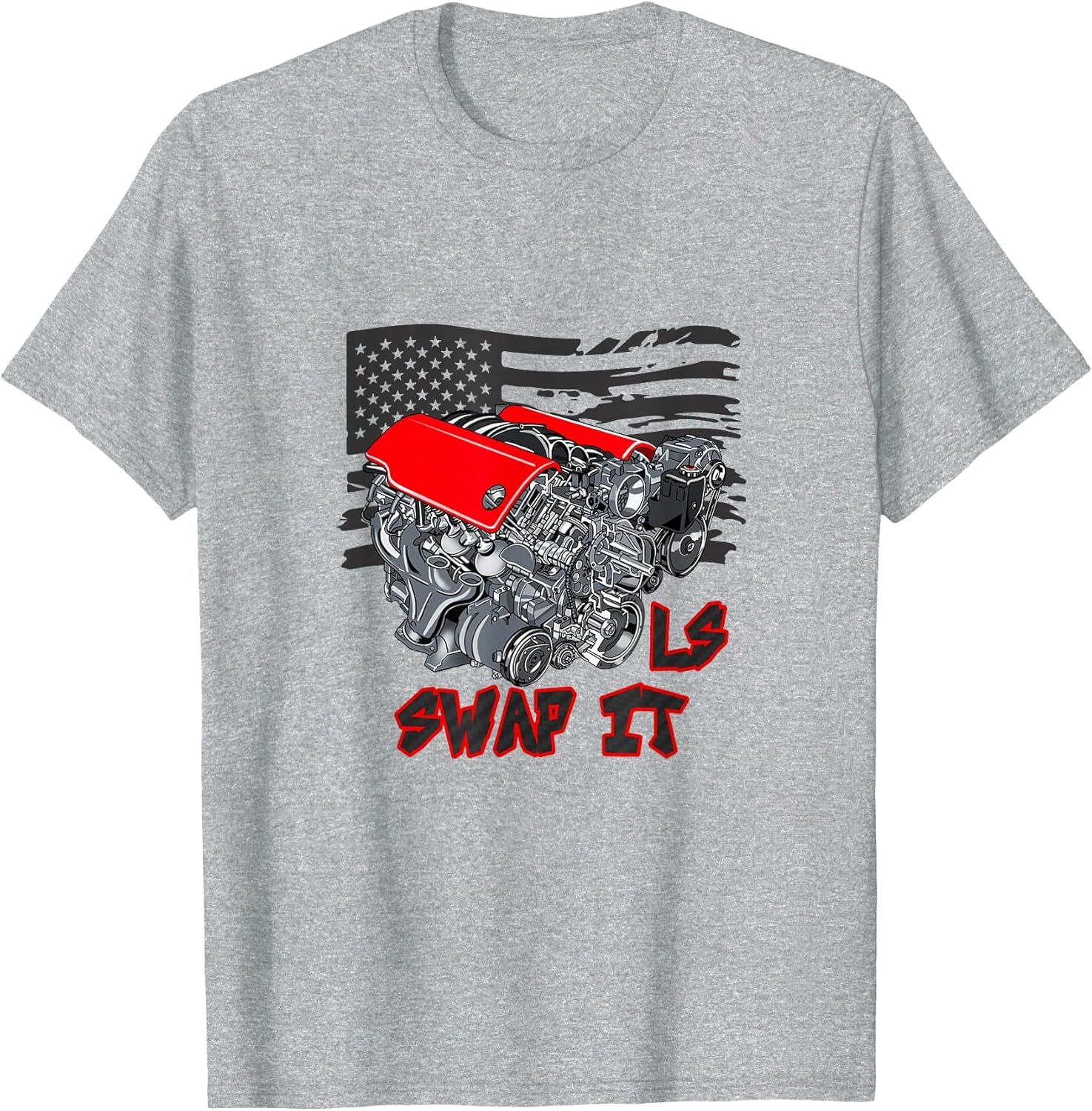 Car Enthusiast Engine Swap It LS American Flag