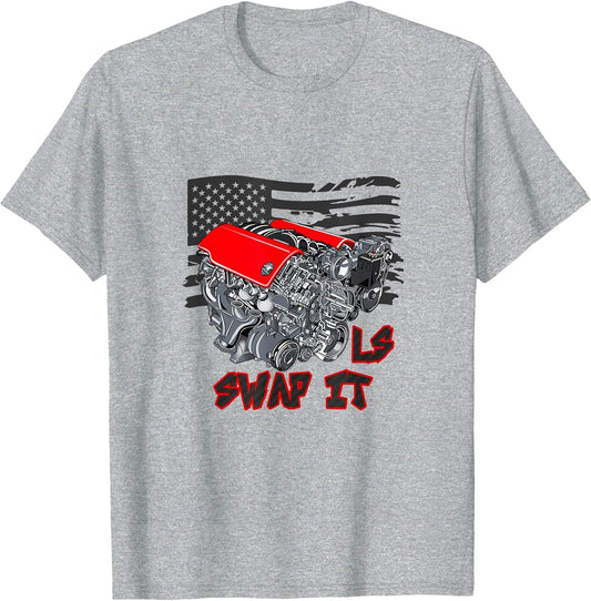 Car Enthusiast Engine Swap It LS American Flag