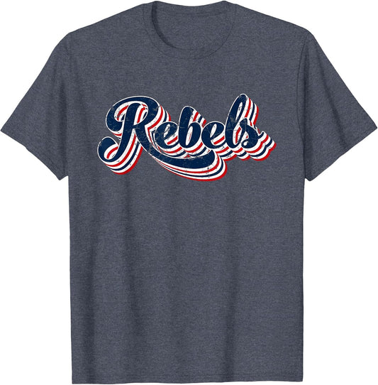 Rebels Patriotic USA America Proud 4th of July Retro Graphic