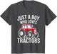 Kids Just A Boy Who Loves Tractors Shirt Kids Toddler Boy Tractor