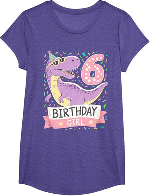 6 Year Old T Rex Dinosaur 6nd Birthday Girl