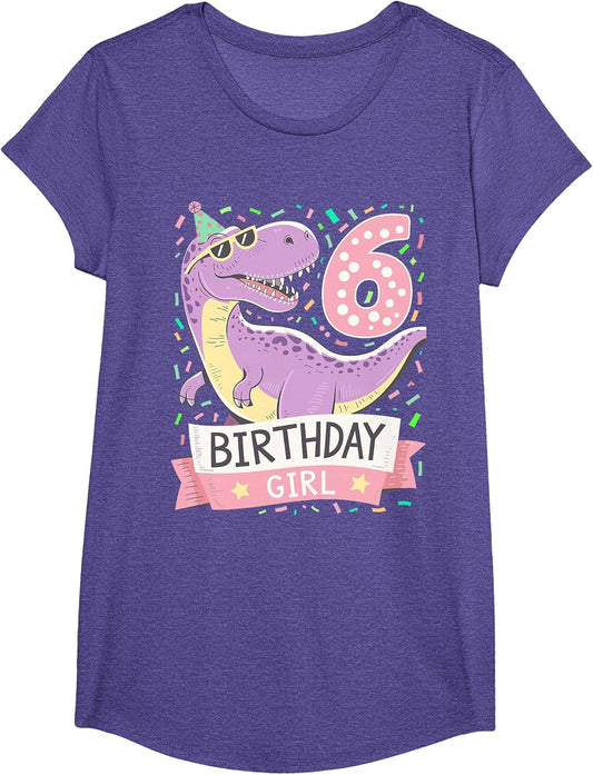 6 Year Old T Rex Dinosaur 6nd Birthday Girl