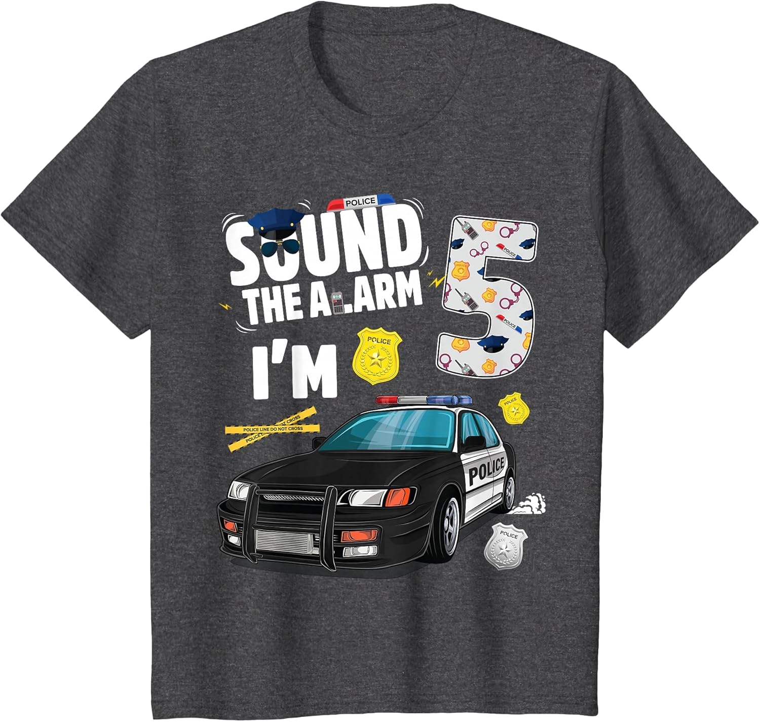 Kids Police Car 5th Birthday Boy 5 Year Old Cop Policeman Officer