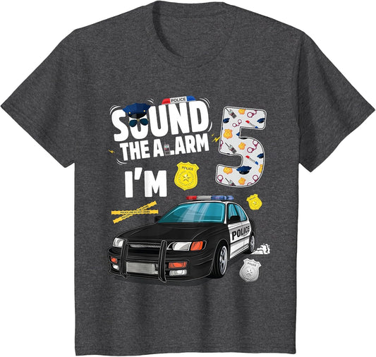Kids Police Car 5th Birthday Boy 5 Year Old Cop Policeman Officer