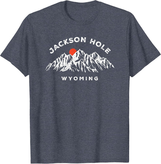 Jackson Hole Wyoming Mountains Vintage Hiking Souvenir