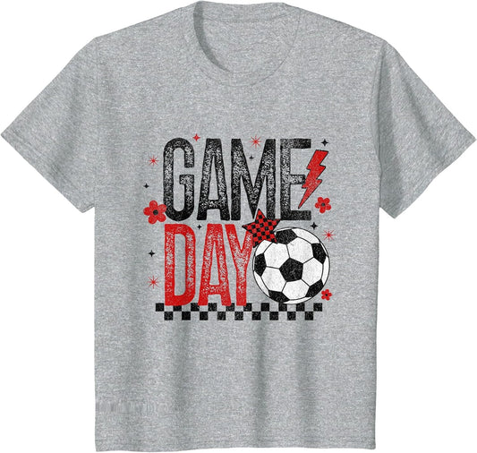 Game Day Retro Soccer Season Checkered Black & Red