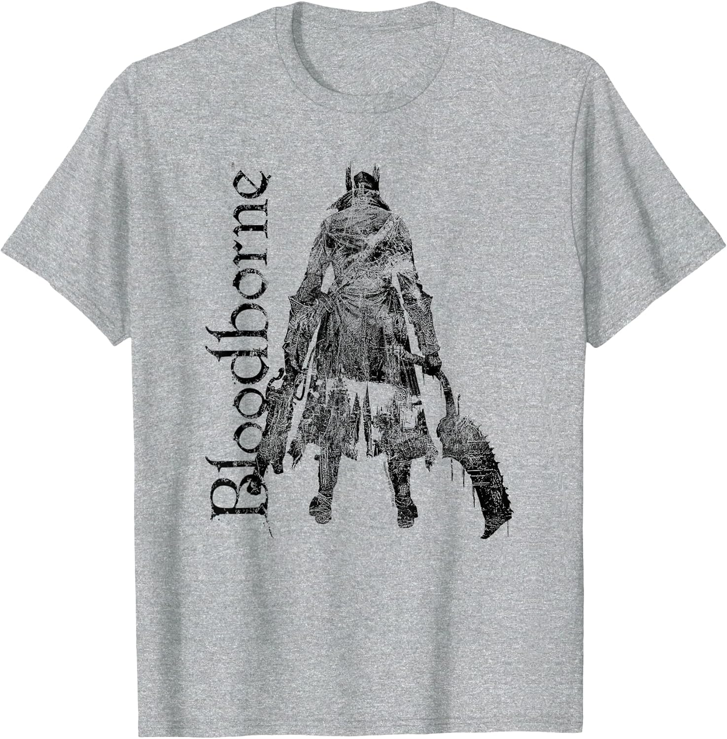 Bloodbourne Hunter Silhouette with Logo Dark Video Game