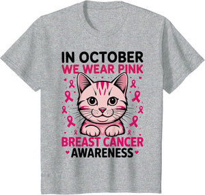 Breast Cancer Awareness Cat in October We Wear Pink