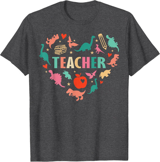 Kindergarten Teacher Dinosaur Heart Love Dino Teachersaurus
