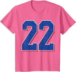Number 22 Numbered Uniform Sports Team Jersey 22nd Birthday