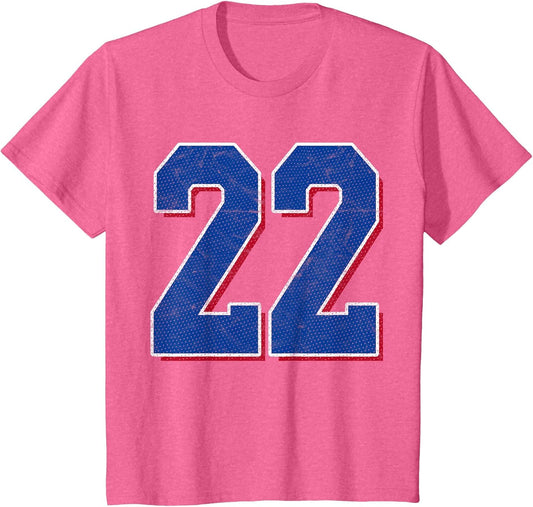 Number 22 Numbered Uniform Sports Team Jersey 22nd Birthday