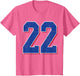Number 22 Numbered Uniform Sports Team Jersey 22nd Birthday