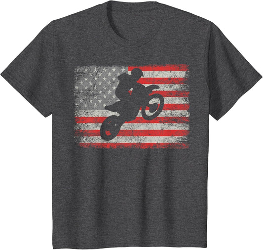 Dirt Bike USA Flag Motocross Bikers American Flag