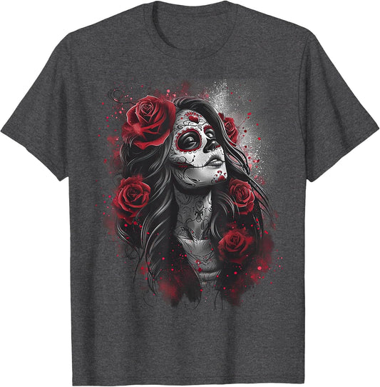 Cute Sugar Woman Day of The Dead Pink Girl