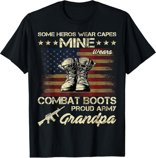 Some Heros Wear Capes Mine Wears Combat Boots Army Grandpa