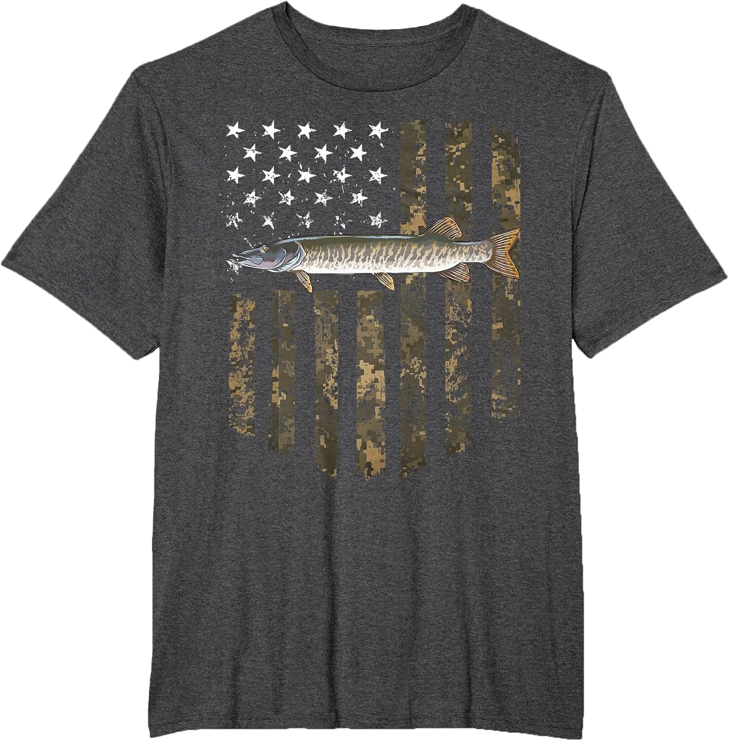 Camo American Flag Musky Fishing 4th of July