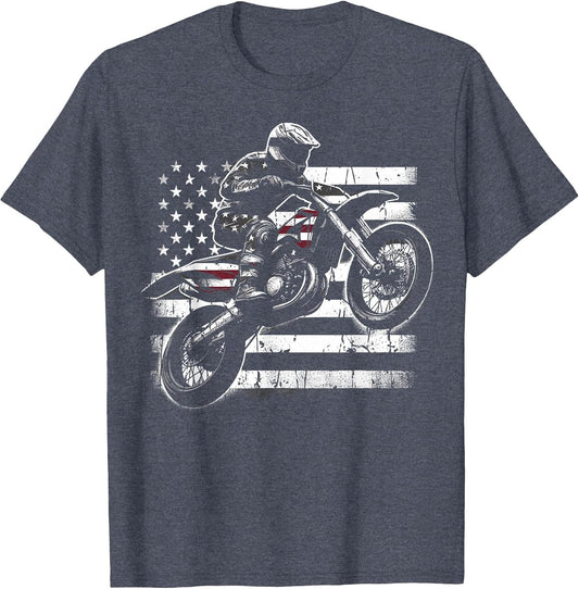 Dirt Bike American Flag Motocross Biker