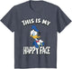 Disney Mickey and Friends Donald Duck Happy Face , Youth, Heather Blue, Large