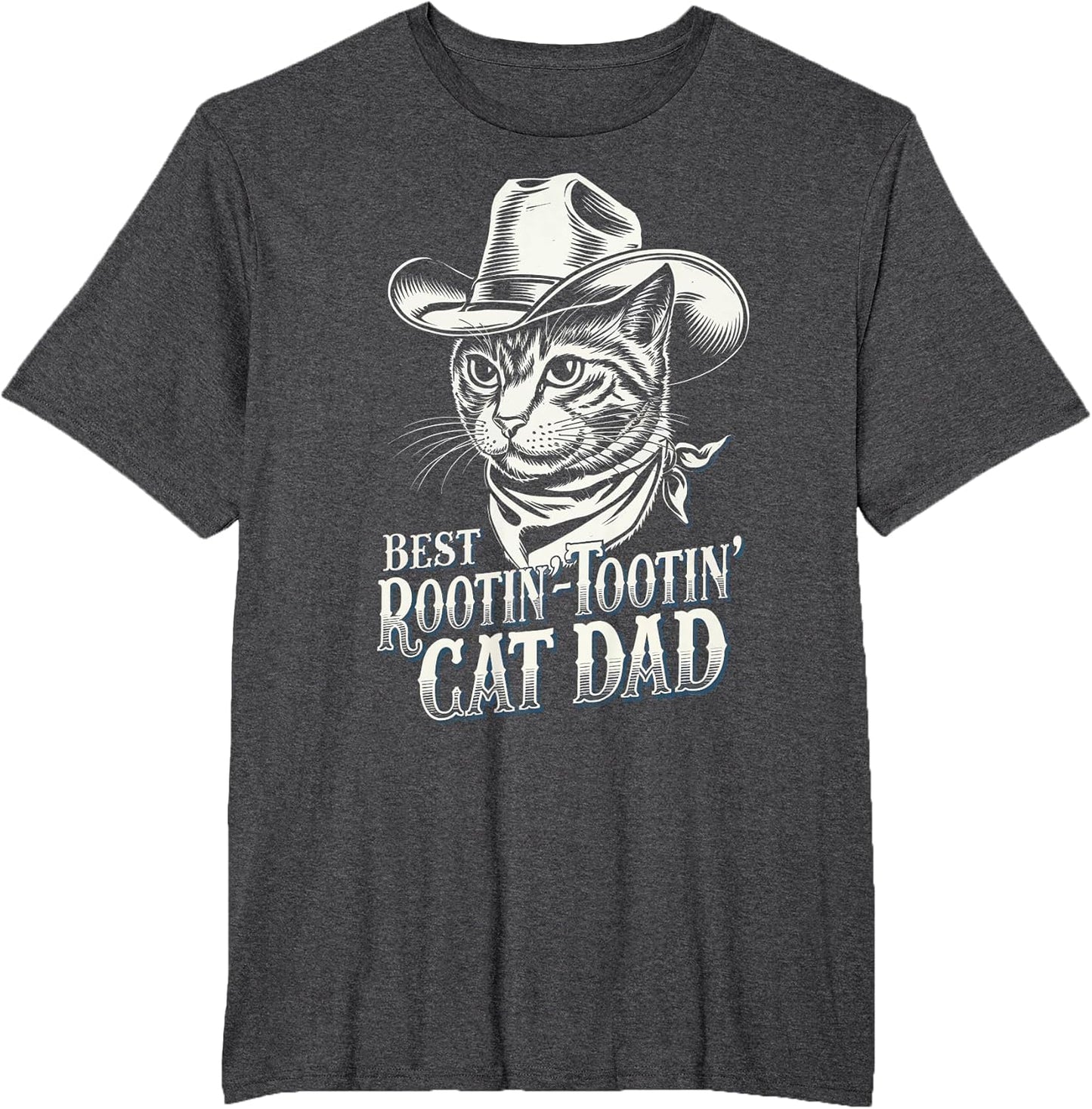 Cat Dad Cat Shirt Funny Fathers Day Cowboy Rootin Tootin