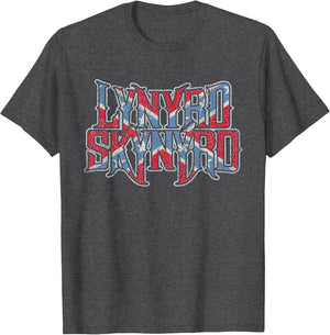 Lynyrd Skynyrd Vintage Logo Rock Biker US Flag Southern