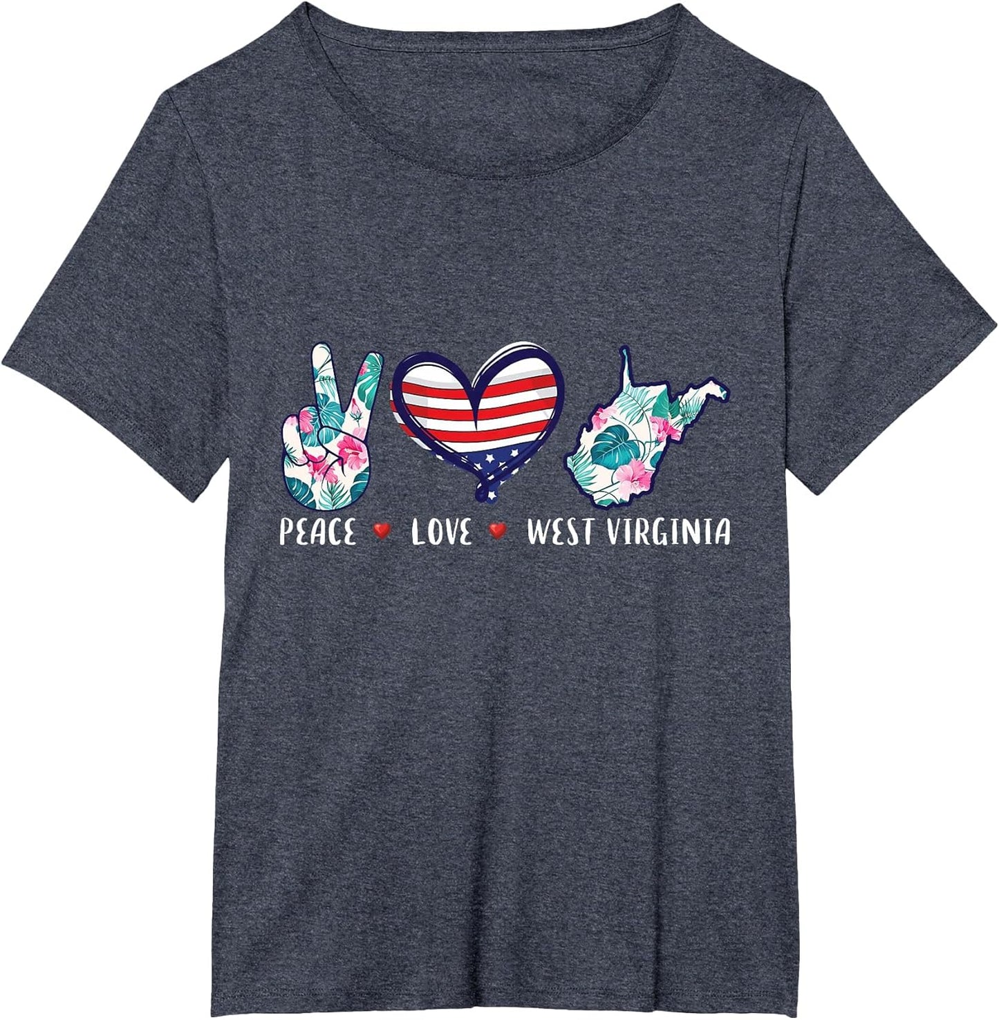 Peace Love West Virginia Flag Grown Souvenirs Women