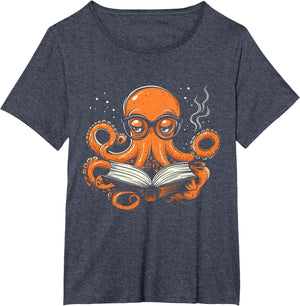 Octopus Reading Book Funny Book Lover Bookworm Nerd
