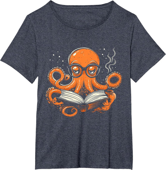 Octopus Reading Book Funny Book Lover Bookworm Nerd