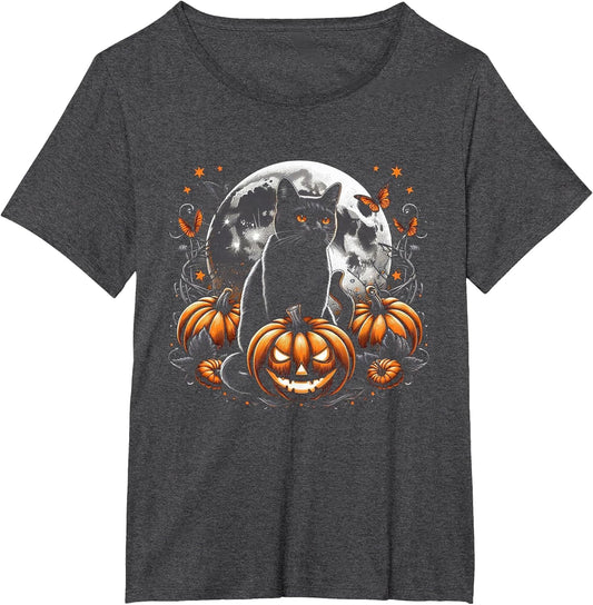 Black Cat and Moon Halloween Pumpkin Jack O Lantern Costume