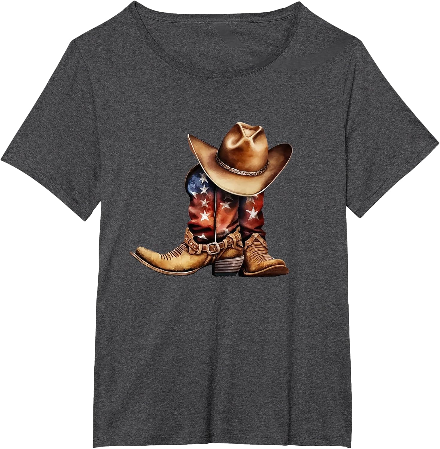 Western Cowboy Boots Patriotic American USA Flag