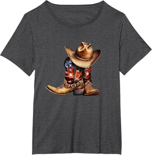 Western Cowboy Boots Patriotic American USA Flag