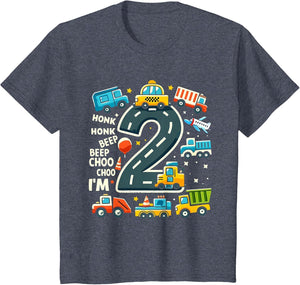 2 Year Old Transportation Birthday Boy 2nd Toddler Truck Car