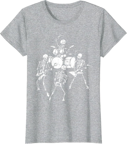Skeleton Band Lazy Halloween Costume Funny Rock Skull