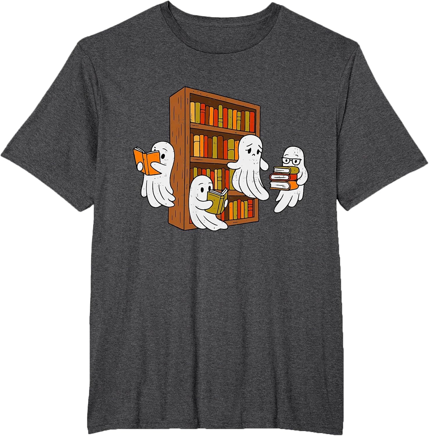 Spooky Ghost Reading Books Halloween Library Bookworm Reader